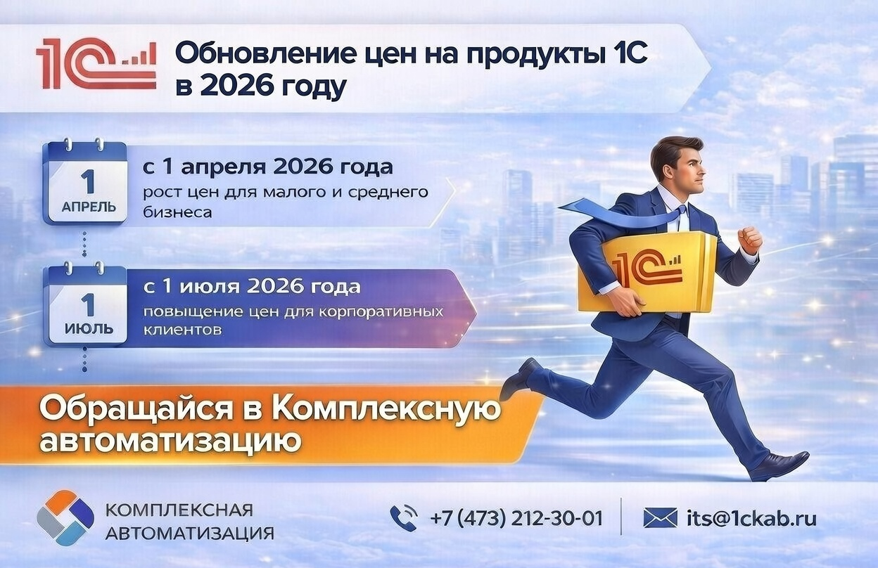 Обновление цен на продукты 1С в 2026 году